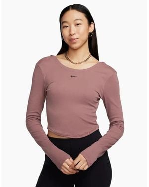 Nike Sportswear Chill Knit Long Sleeve T-Shirt - Purple