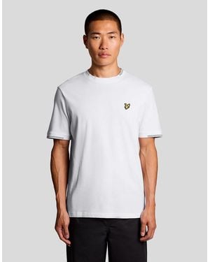 Lyle & Scott Fine Cotton Tipped T-Shirt - White