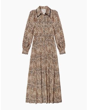 Ro&zo Leopard-Print Shirt Dress - Natural