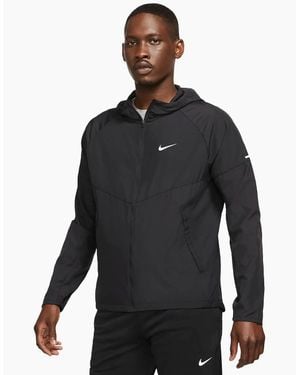 Nike Miler Repel Windbreaker Jacket With Hood - Black
