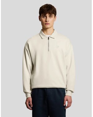 Lyle & Scott 1/4 Zip Collar Sweatshirt - White