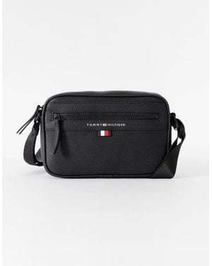 Tommy Hilfiger Essential Pu Metal Logo Reporter Bag - Black