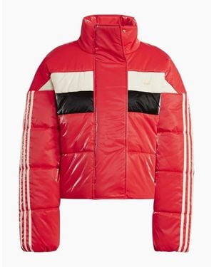 adidas Ladies Originals Colour Block Oversized Bomber Jacket - Red