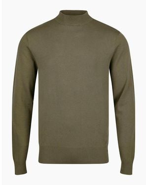 Luke 1977 Jenson 1000 Rib Neck Knitted Jumper - Green