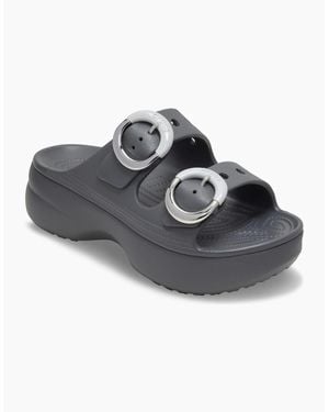 Crocs™ Saturday Platform Buckle Eva Carbon Sandals - Black