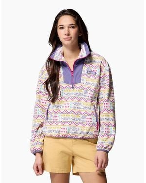 Columbia Sequoia Grove Printed Half Zip Polyester Fleece Pullover - Grey