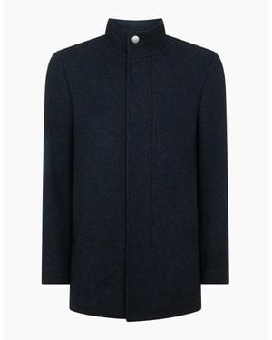 Remus Uomo Jacob Regular Fit Wool Blend Coat - Blue