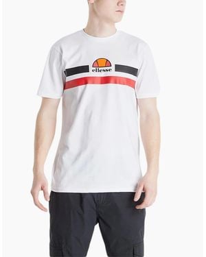 Ellesse Aprel T Shirts Crew Neck Short Sleeve Cotton Summer Beach Tee Print - White
