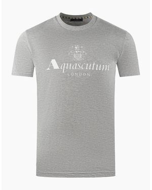 Aquascutum London Aldis Brand Logo T-Shirt - Grey