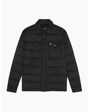 Lyle & Scott Lyle & Scott Branded Jet Wadded Collared Jacket - Black