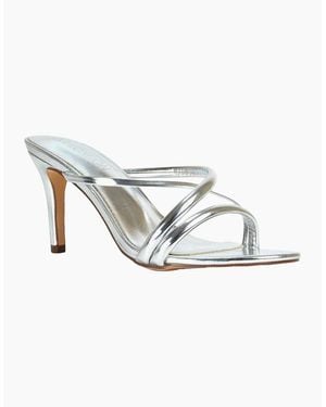 XY London Ladies Angel Slip-On Mid Stiletto Mule Sandals - White