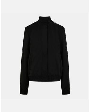 Off-White c/o Virgil Abloh Regular Fit Funnel Neck Lettering Jacket - Black