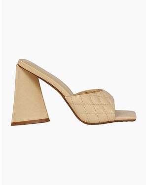 XY London Ladies Maylin Quilted Sculptured Heel High Heels - Natural