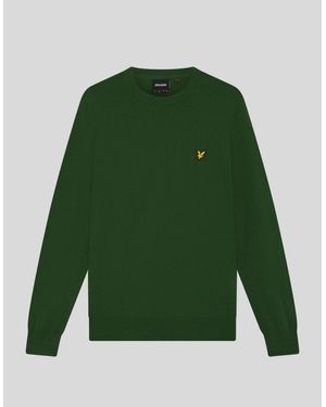 Lyle & Scott Cotton Merino Crew Neck Jumper - Green