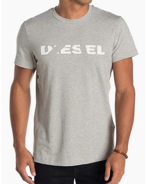 DIESEL T Diego Brok T Shirt Cotton Tees Summer Top - Grey