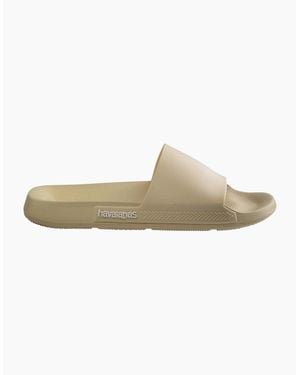 Havaianas Solid Patterned Open Toe Slide Sandals - White