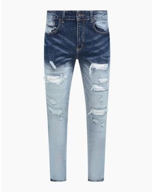 Magrit Cannes Gradient Faded Ripped Jeans - Blue