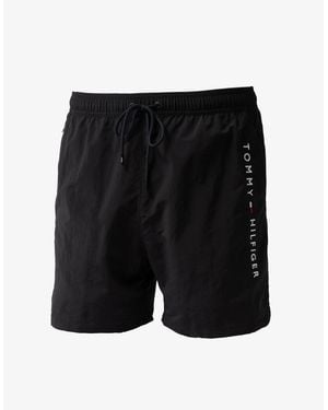 Tommy Hilfiger Logo Zip Pocket Drawstring Swimming Shorts - Black
