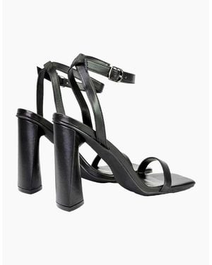 XY London Ladies Max Strappy Sculptured Heel Sandals - White