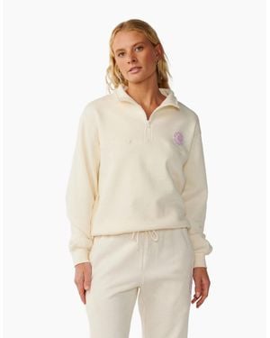 Rip Curl Rip Curl Party Wave Half Zip Fleece - Natural
