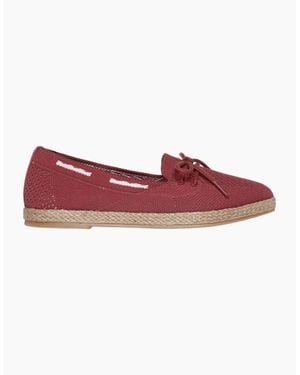 Skechers Ladies Jute Flat Sandals - Red