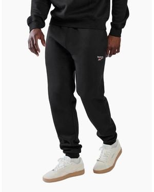 Reebok Id 2-Colour Logo Cuffed Joggers Cotton Joggers - Black