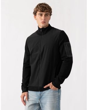 BOSS Boss Momentum-X Hybrid Jacket With Knitted Sleeves - Black