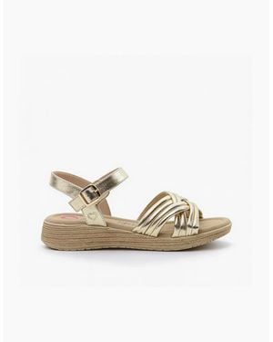 Heavenly Feet Symphony Ankle Strap Sandals - Metallic