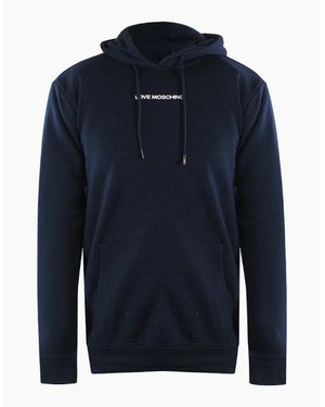 Love Moschino Plain Logo Hoodie - Blue