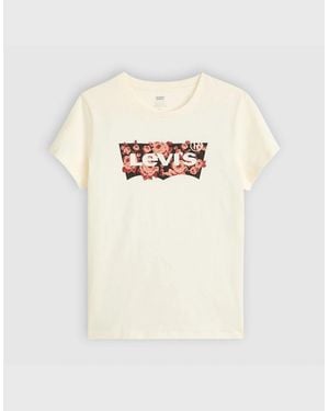 Levi's Levi's The Perfect Wordmark Graphic Crew Neck Short Sleeve T-Shirt - Natural