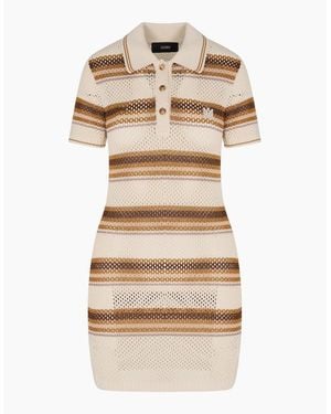 Amiri Ma Striped Polo Mini Dress - Natural