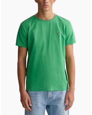 GANT Regular Fit Short Sleeve Shield Logo T-Shirt - Green