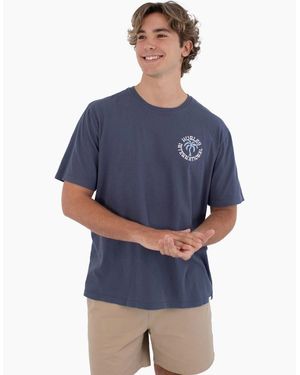 Hurley Palm Short Sleeve T-Shirt - Blue