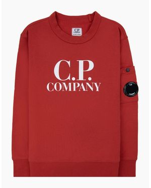 C.P. Company Undersixteen Basic Lens Crewneck Sweatshirt Ketchup 560 - Red