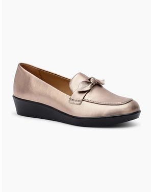 Hotter Amber Low Wedge Loafers - White