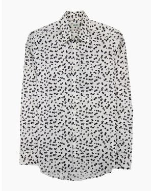KENZO All Over Print Letter Print Slim Fit Shirt - White