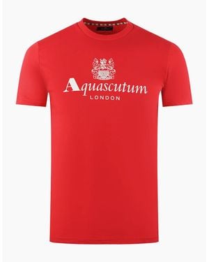 Aquascutum London Aldis Brand Logo T-Shirt - Red