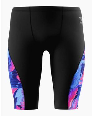 Speedo Spliced Glitch Endurance+ Jammer Shorts - Black