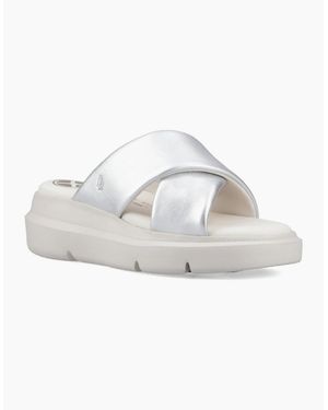 Hush Puppies Uplift Crossover Slide Sandals - White