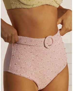 Oceanus Heidi Hand Beaded Bikini Bottom - Brown