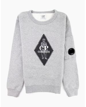 C.P. Company C.P. Company Undersixteen Diamond Logo Lens Sweatshirt M93 - Grey