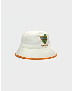 CASABLANCA Printed Tennis Club Icon Bucket Hat - White