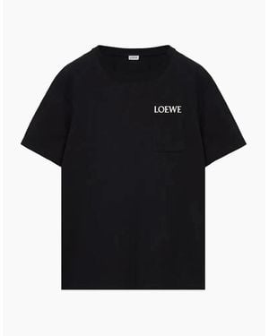 Loewe Pocket Embroidered Logo T-Shirt - Black
