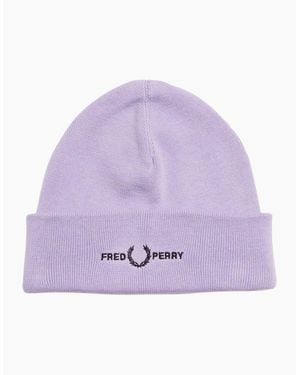 Fred Perry Graphic Logo Lilac Beanie - Purple