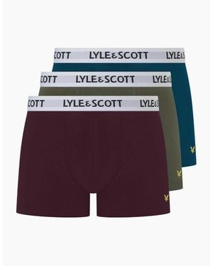 Lyle & Scott 3-Pack Barclay Boxer Briefs, /Burgundy - Red