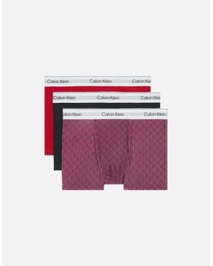 Calvin Klein Icon Cotton Stretch Relaxed Fit Trunk 3Pk - Pink