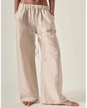 James Lakeland Linen Blend Drawstring Trousers - Natural