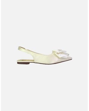 XY London Ladies Zooey Rose Sling Back Flat Ballerina Flats - White