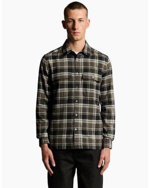 Lyle & Scott Brushed Cotton Check Shirt - Black