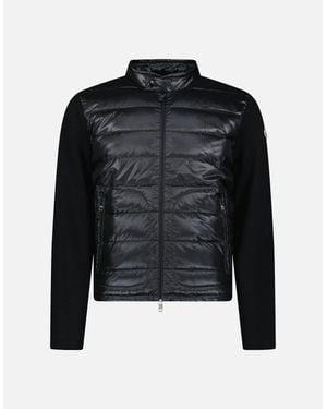 Moncler Padded Wool Zip-Up Cardigan - Black